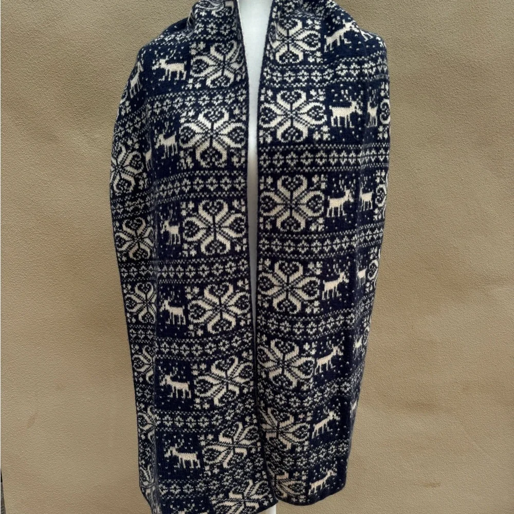 FAIR ISLE CHUNKY knitted reversible large scarf STUNNING!mint cond price firm